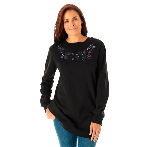 Woman Within Womens Plus Size Fleece Sweatshirt